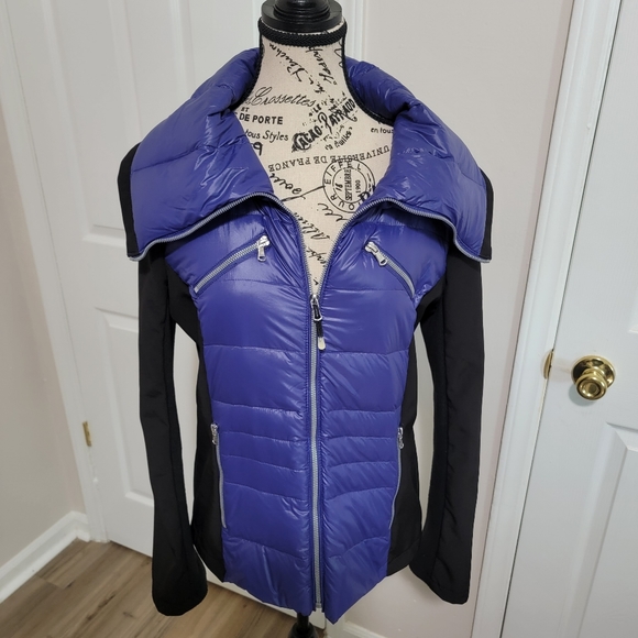 Halifax Traders Puffer Jacket Juniors Size Large Black and Purple - Picture 7 of 15